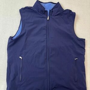 Peter Millar Full Zip Insulated Reversible Fleece Vest in Navy - Men’s L